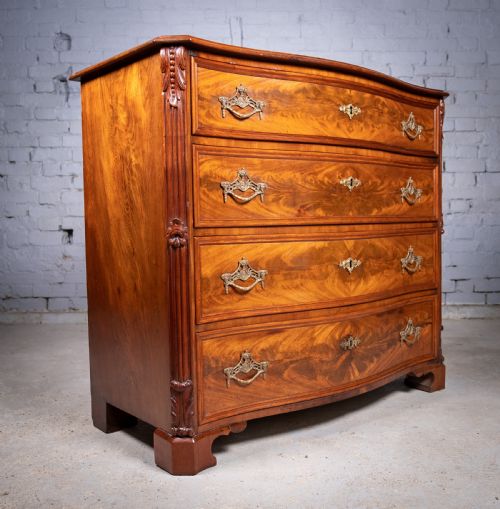 serpentine chest of drawers by pg axner stockholm c1850 - CATEGORY: ANTIQUE CHEST OF DRAWERS - DATED 1850