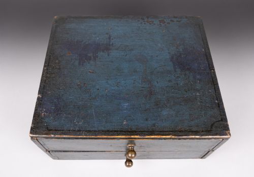 VICTORIAN PAINTED PINE TABLE TOP DRAWERS DATED 1892 - ADDITIONAL PHOTO 3