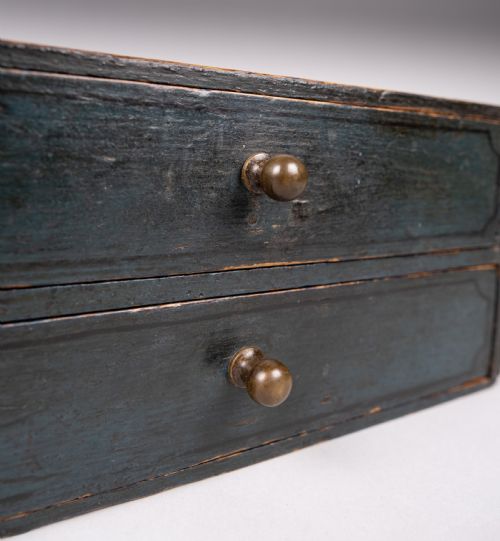 VICTORIAN PAINTED PINE TABLE TOP DRAWERS DATED 1892 - ADDITIONAL PHOTO 5