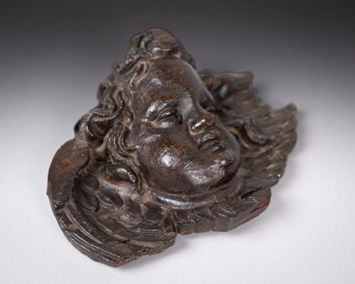 18TH CENTURY CARVED CHERUBS ANGEL - ADDITIONAL PHOTO 1