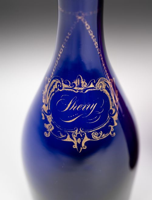 PAIR OF GEORGIAN BRISTOL AND RUBY GLASS DECANTERS SHERRY PORT - ADDITIONAL PHOTO 8