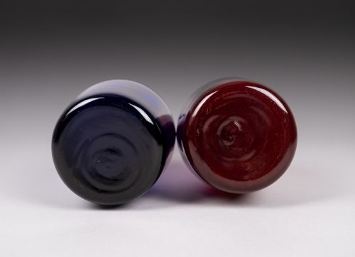 PAIR OF GEORGIAN BRISTOL AND RUBY GLASS DECANTERS SHERRY PORT - ADDITIONAL PHOTO 14