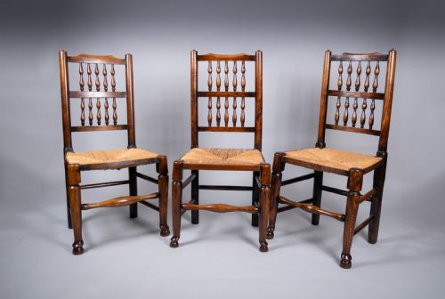 SET OF SIX GEORGIAN LANCASHIRE SPINDLEBACK ASH ELM DINING CHAIRS - ADDITIONAL PHOTO 3