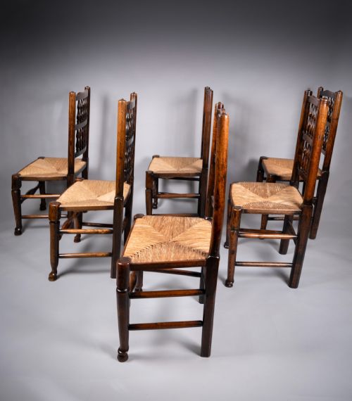SET OF SIX GEORGIAN LANCASHIRE SPINDLEBACK ASH ELM DINING CHAIRS - ADDITIONAL PHOTO 11
