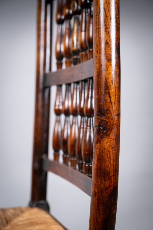 SET OF SIX GEORGIAN LANCASHIRE SPINDLEBACK ASH ELM DINING CHAIRS - ADDITIONAL PHOTO 13