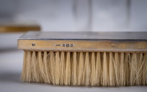 ASPREY CO 11PIECE STERLING SILVER VANITY SET IN CROCODILE LEATHER CASE C1940 - ADDITIONAL PHOTO 7