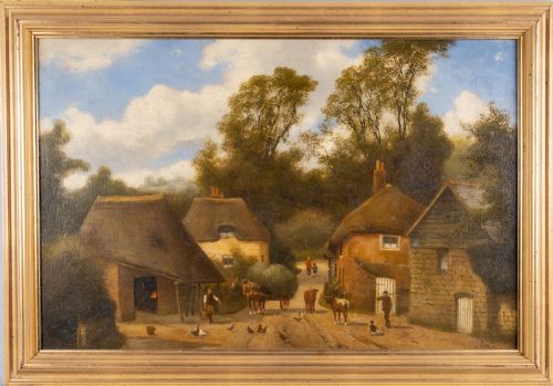 charles vickers 18211895 rural life in cockerford devon - CATEGORY: ANTIQUE ART - DATED 19TH CENTURY