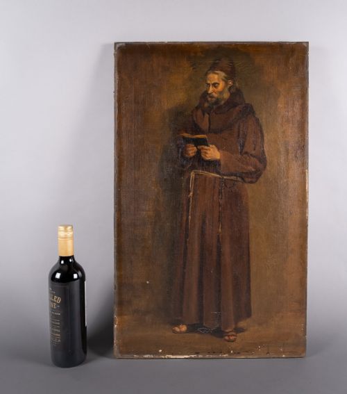 19TH CENTURY OIL ON CANVAS THE FRIAR - ADDITIONAL PHOTO 6