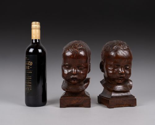 PAIR 19TH CENTURY OAK CHORISTER CHOIR NEWEL POST CAPS - ADDITIONAL PHOTO 11