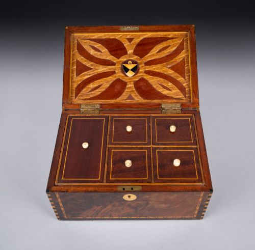 FINE 19TH CENTURY INLAID WALNUT JEWELLERY BOX - ADDITIONAL PHOTO 4