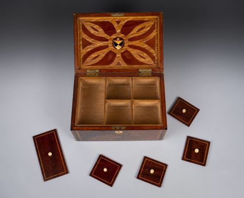 FINE 19TH CENTURY INLAID WALNUT JEWELLERY BOX - ADDITIONAL PHOTO 6