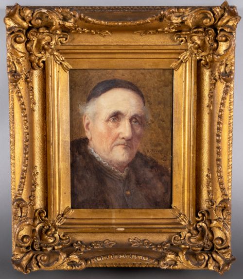 henry terry 18541920 elderly gentleman watercolour - CATEGORY: ANTIQUE ART - DATED 19TH CENTURY
