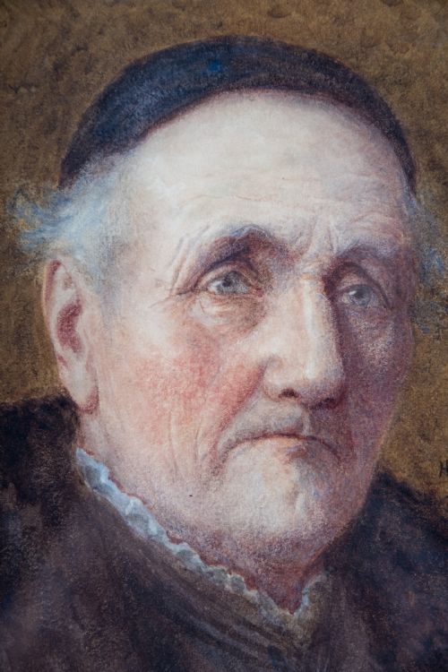 HENRY TERRY 18541920 ELDERLY GENTLEMAN WATERCOLOUR - ADDITIONAL PHOTO 1