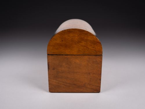 VICTORIAN WALNUT DOME TOP TEA CADDY WITH FITTED INTERIOR - ADDITIONAL PHOTO 6