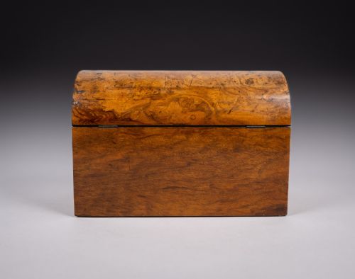 VICTORIAN WALNUT DOME TOP TEA CADDY WITH FITTED INTERIOR - ADDITIONAL PHOTO 7