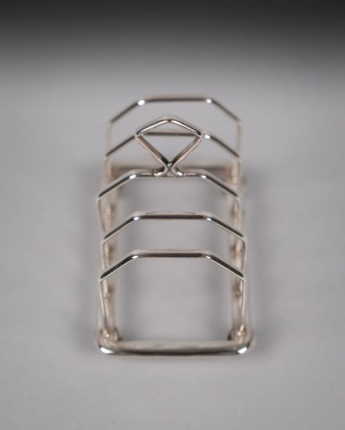 STERLING SILVER FIVEBAR TOAST RACK BY ADIE BROTHERS BIRMINGHAM 1926 - ADDITIONAL PHOTO 2