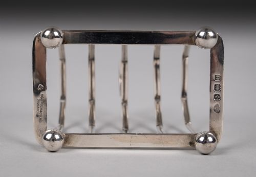 STERLING SILVER FIVEBAR TOAST RACK BY ADIE BROTHERS BIRMINGHAM 1926 - ADDITIONAL PHOTO 5