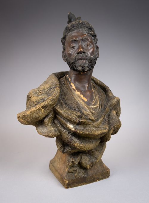 friedrich goldscheider 184597 orientalist terracotta bust c1890 - CATEGORY: ANTIQUE CERAMICS - DATED 1890