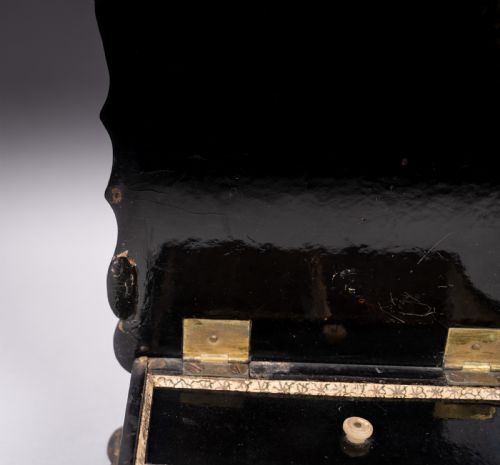 19TH CENTURY FRENCH BOULLE STYLE PAPIER MACHE JEWELLERY BOX - ADDITIONAL PHOTO 7