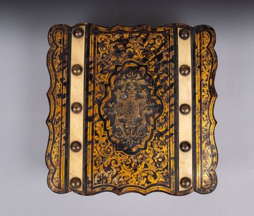19TH CENTURY FRENCH BOULLE STYLE PAPIER MACHE JEWELLERY BOX - ADDITIONAL PHOTO 8
