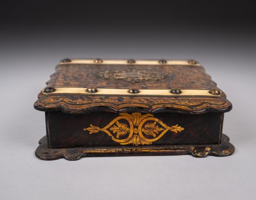 19TH CENTURY FRENCH BOULLE STYLE PAPIER MACHE JEWELLERY BOX - ADDITIONAL PHOTO 9