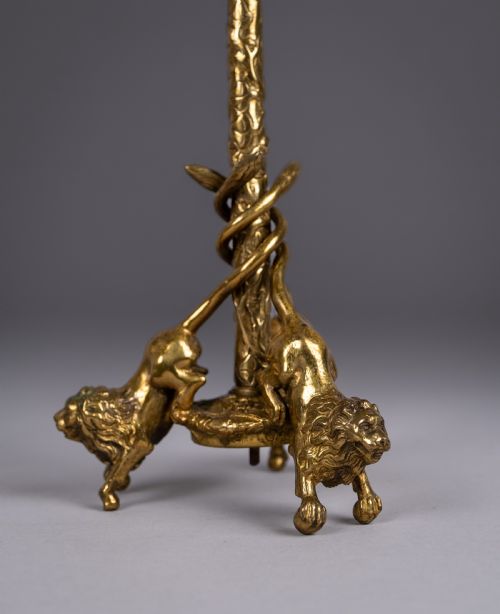 PAIR OF GILT BRONZE FRENCH CANDLESTICKS C1900 - ADDITIONAL PHOTO 2
