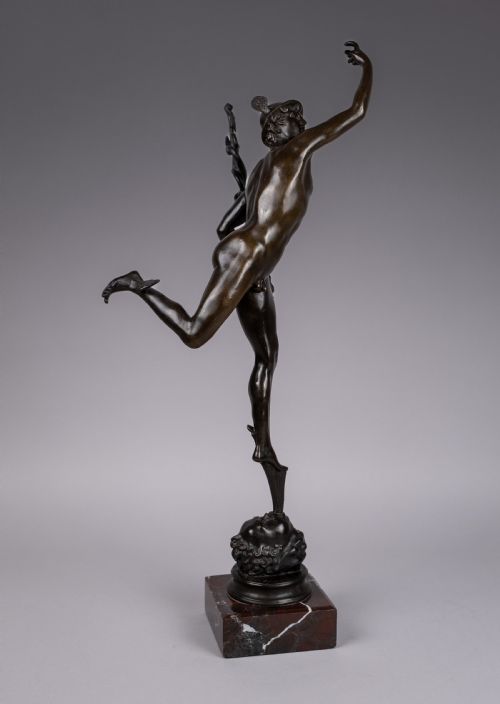 large grand tour bronze of mercury after giambologna foundry of georgio sommer - CATEGORY: ANTIQUE METAL - DATED 19TH CENTURY