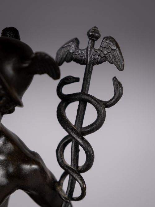 LARGE GRAND TOUR BRONZE OF MERCURY AFTER GIAMBOLOGNA FOUNDRY OF GEORGIO SOMMER - ADDITIONAL PHOTO 12