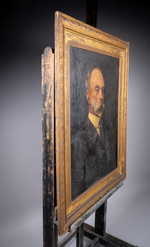 LARGE 19TH CENTURY PORTRAIT OF A GENTLEMAN SIGNED 'CHARLES MASON' - ADDITIONAL PHOTO 6