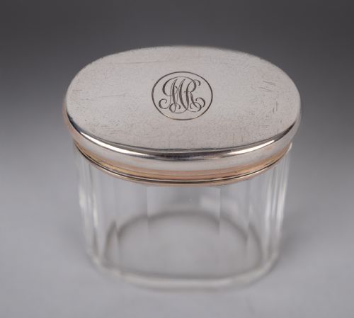 ASPREY CO SILVER DRESSING TABLE POT LONDON 1910 - ADDITIONAL PHOTO 3