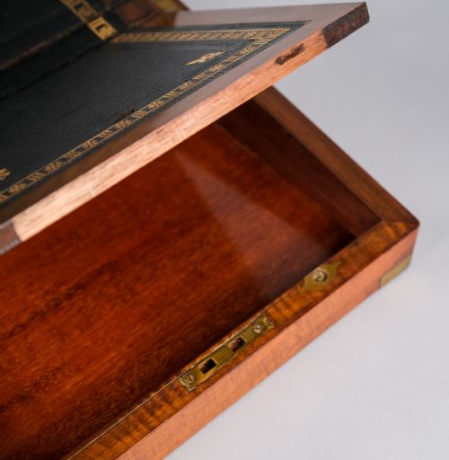 VICTORIAN WALNUT BRASS WRITING SLOPE - ADDITIONAL PHOTO 4