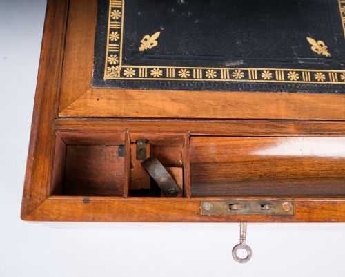 VICTORIAN WALNUT BRASS WRITING SLOPE - ADDITIONAL PHOTO 6