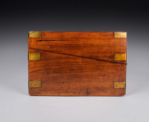 VICTORIAN WALNUT BRASS WRITING SLOPE - ADDITIONAL PHOTO 12