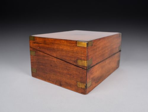 VICTORIAN WALNUT BRASS WRITING SLOPE - ADDITIONAL PHOTO 13
