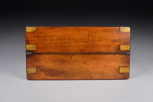 VICTORIAN WALNUT BRASS WRITING SLOPE - ADDITIONAL PHOTO 14