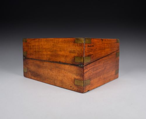 VICTORIAN WALNUT BRASS WRITING SLOPE - ADDITIONAL PHOTO 15