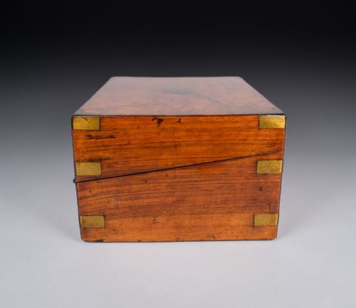 VICTORIAN WALNUT BRASS WRITING SLOPE - ADDITIONAL PHOTO 16
