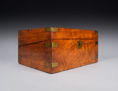 VICTORIAN WALNUT BRASS WRITING SLOPE - ADDITIONAL PHOTO 17