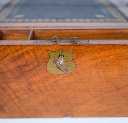 VICTORIAN WALNUT BRASS WRITING SLOPE - ADDITIONAL PHOTO 18