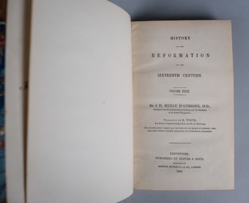 1858 HISTORY OF THE REFORMATION OF THE SIXTEENTH CENTURY BY MERLE D'AUBIGNE FIVE BOOK SET - ADDITIONAL PHOTO 5
