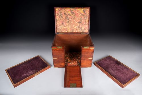UNUSUAL 19TH CENTURY MAHOGANY CAMPAIGN BOX CHEST - ADDITIONAL PHOTO 12