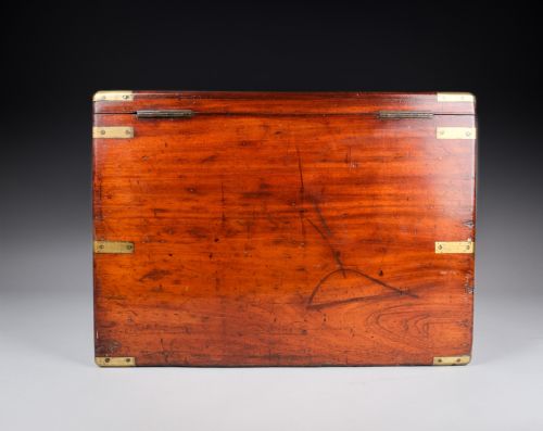 UNUSUAL 19TH CENTURY MAHOGANY CAMPAIGN BOX CHEST - ADDITIONAL PHOTO 15