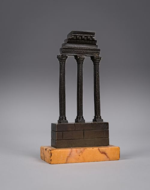 grand tour bronze of temple of castor and pollux - CATEGORY: ANTIQUE METAL - DATED 19TH CENTURY
