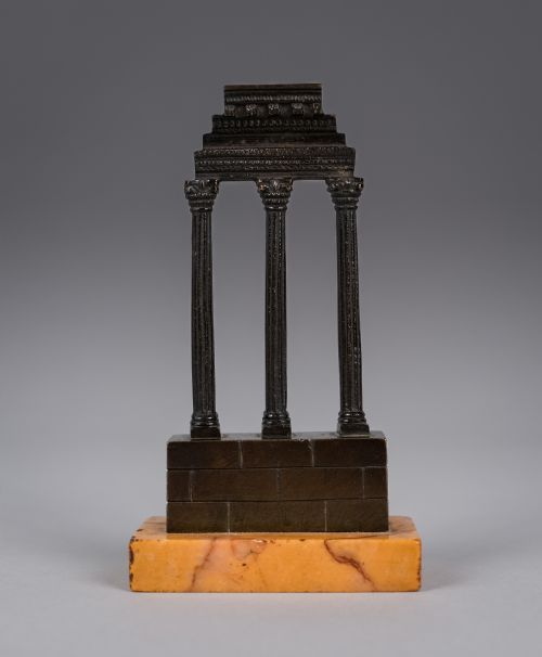 GRAND TOUR BRONZE OF TEMPLE OF CASTOR AND POLLUX - ADDITIONAL PHOTO 1