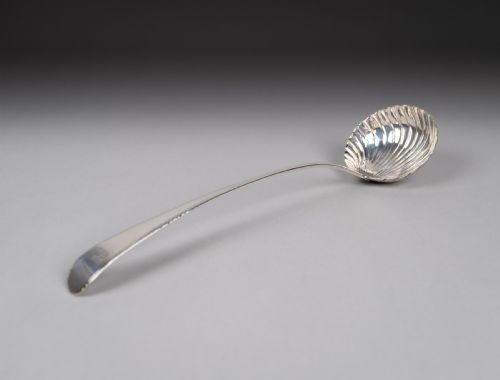 sterling silver ladle by hester bateman london 1787 with case - CATEGORY: ANTIQUE SILVER - DATED GEORGIAN