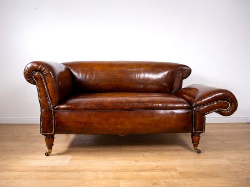 VICTORIAN DOUBLE DROPEND CHESTERFIELD LEATHER SOFA BY ROBERTSON COLEMAN LTD NORWICH - ADDITIONAL PHOTO 1