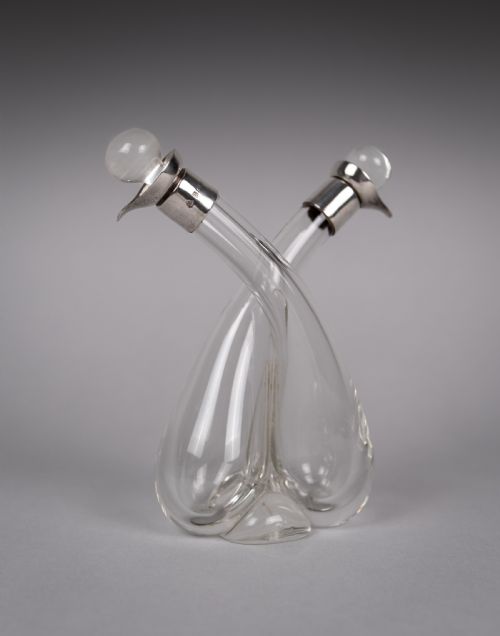 sterling silver double oil and vinegar bottle by william hutton sons 1922 - CATEGORY: ANTIQUE SILVER - DATED 1920