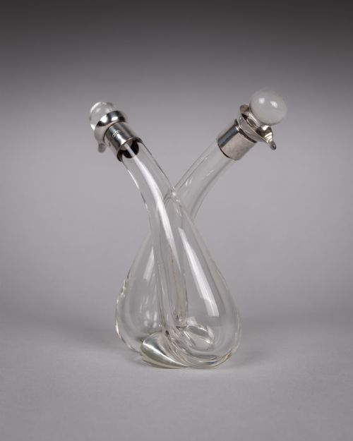 STERLING SILVER DOUBLE OIL AND VINEGAR BOTTLE BY WILLIAM HUTTON SONS 1922 - ADDITIONAL PHOTO 1