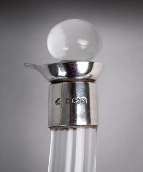 STERLING SILVER DOUBLE OIL AND VINEGAR BOTTLE BY WILLIAM HUTTON SONS 1922 - ADDITIONAL PHOTO 6