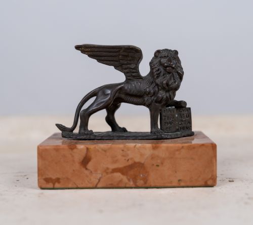 grand tour bronze of winged lion of st mark - CATEGORY: ANTIQUE METAL - DATED 1930